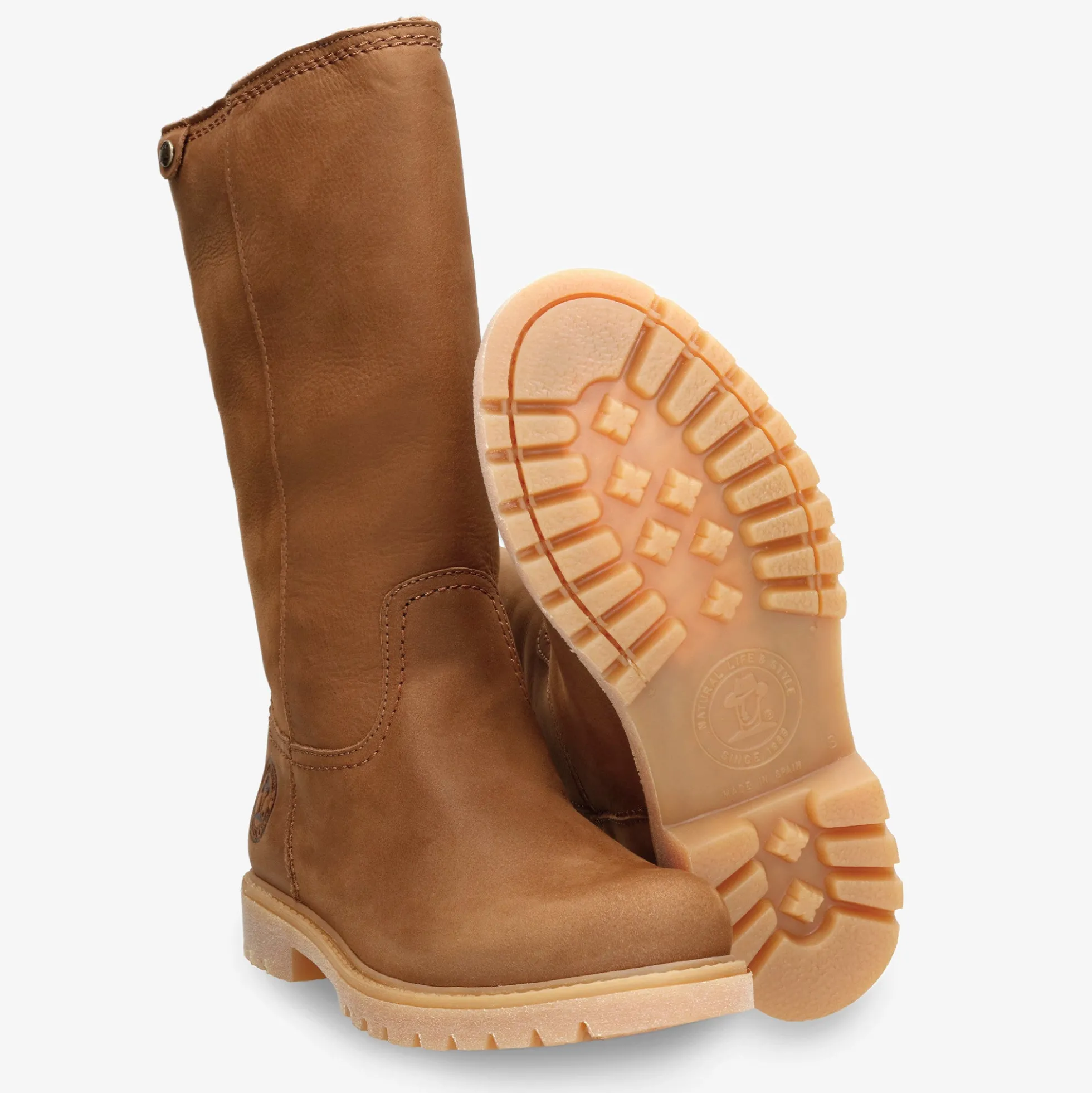 Bambina Botas de piel con forro interior de pelo.