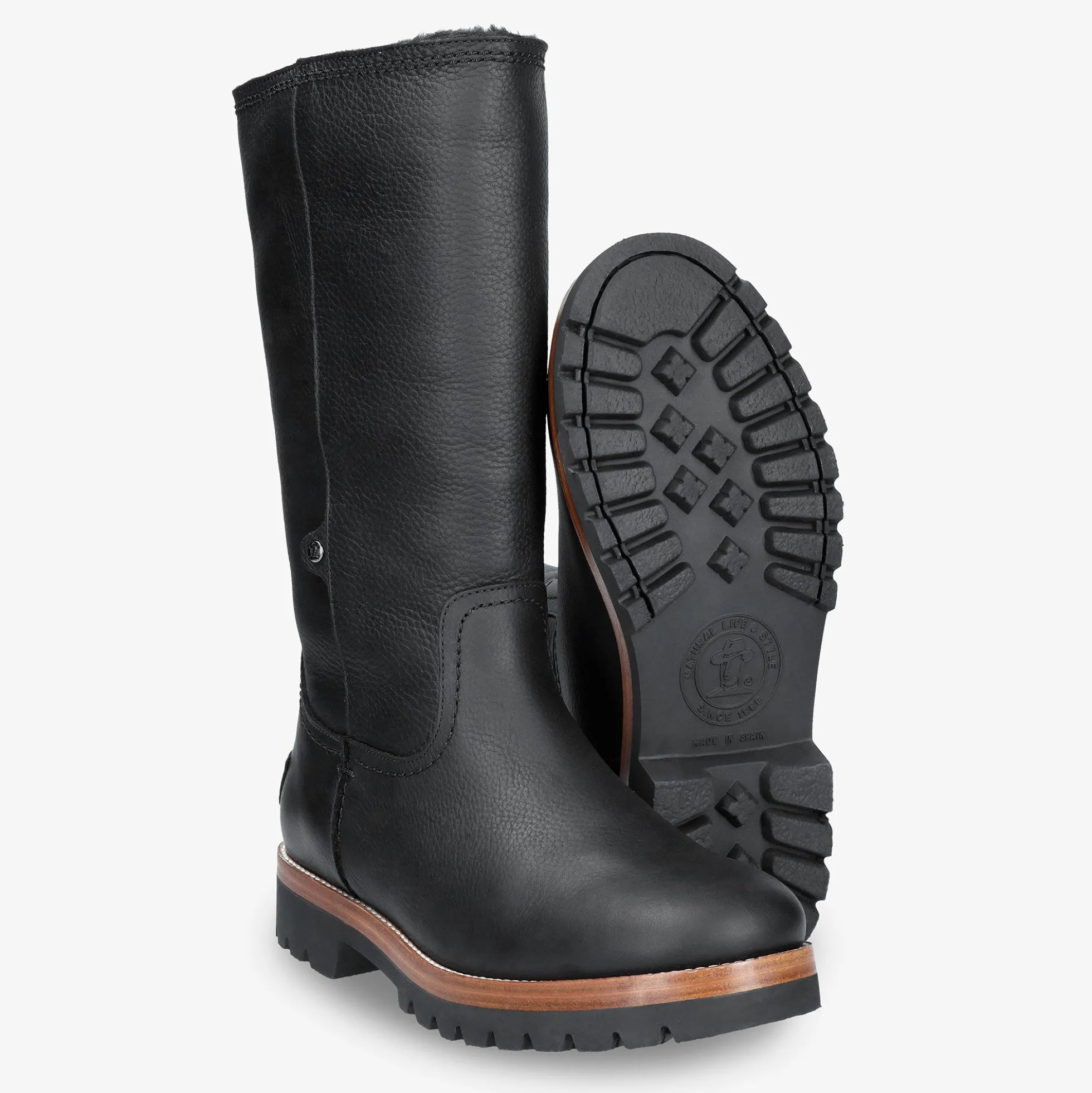 Bambina Botas de piel con forro interior de pelo.