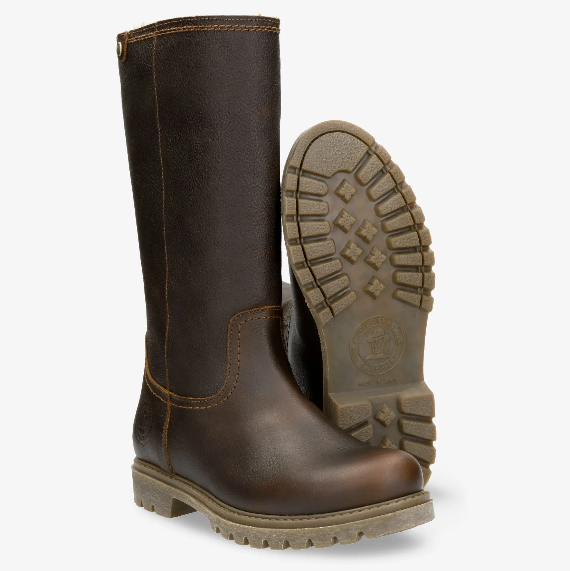 Bambina Botas de piel con forro interior de pelo.