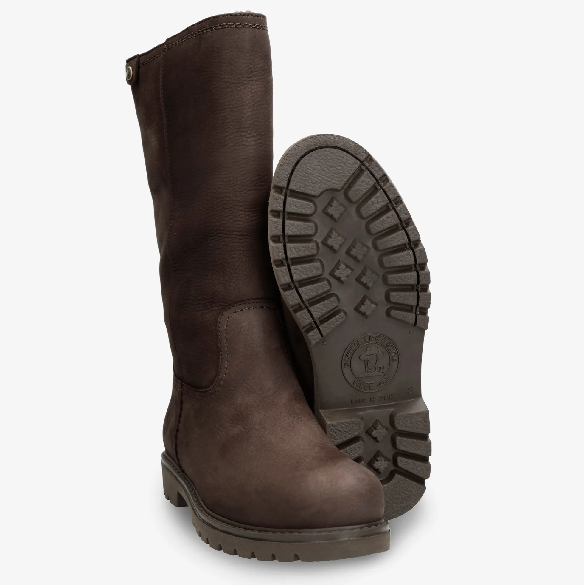 Bambina Igloo Botas de piel con forro interior de pelo natural.