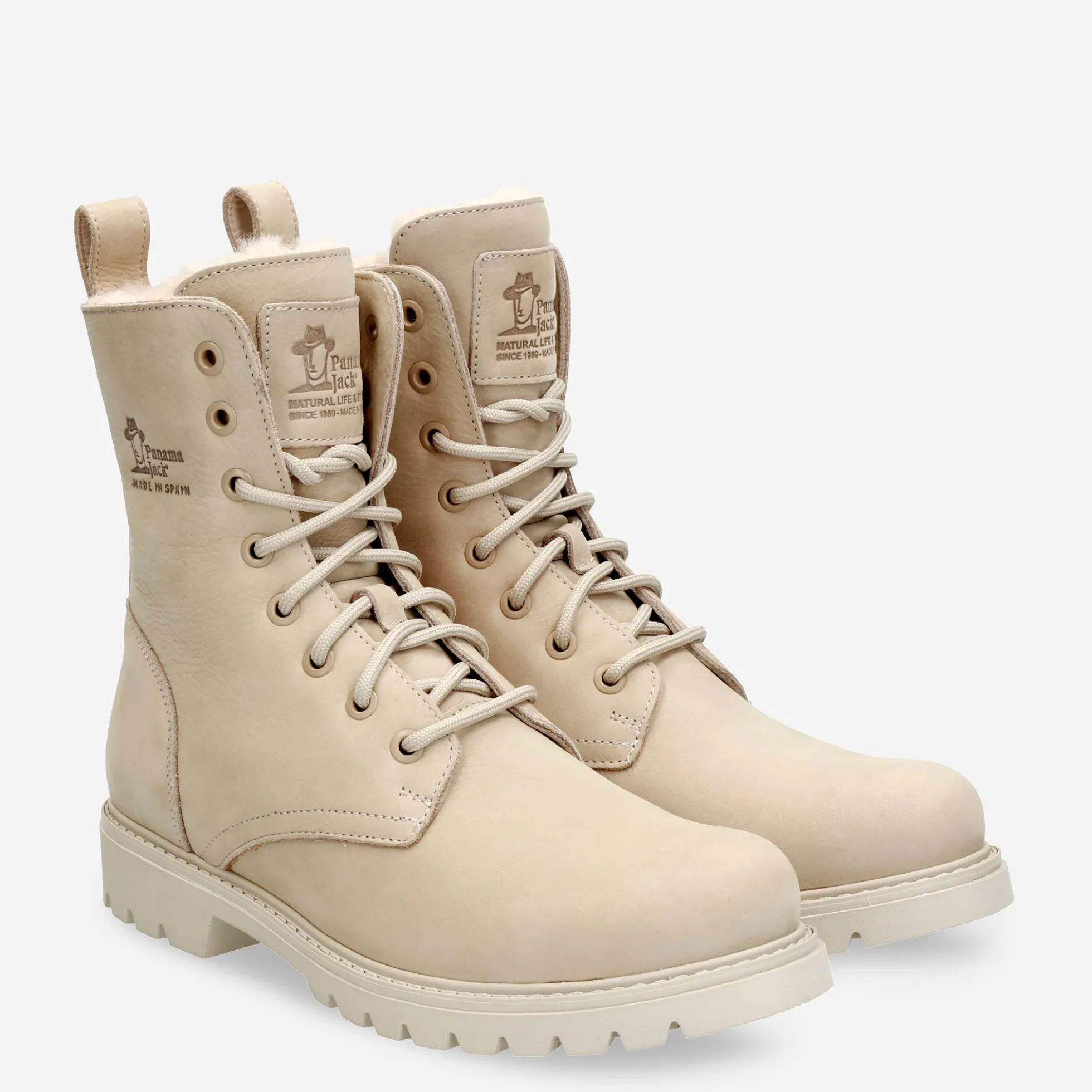 Frisia Botas de piel con forro interior de pelo.