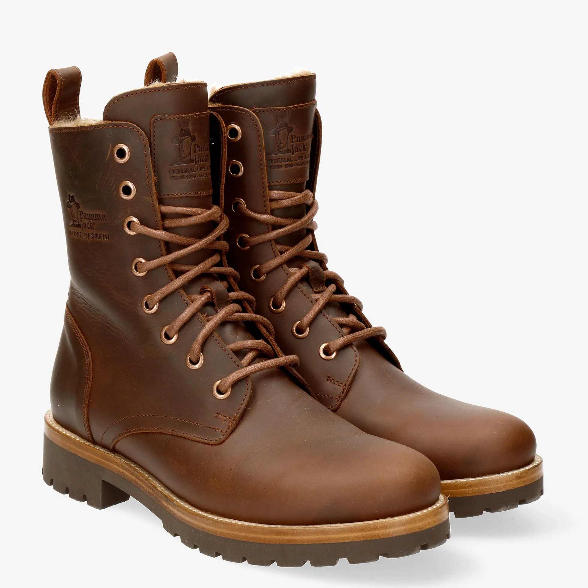 Frisia Botas de piel con forro interior de pelo.