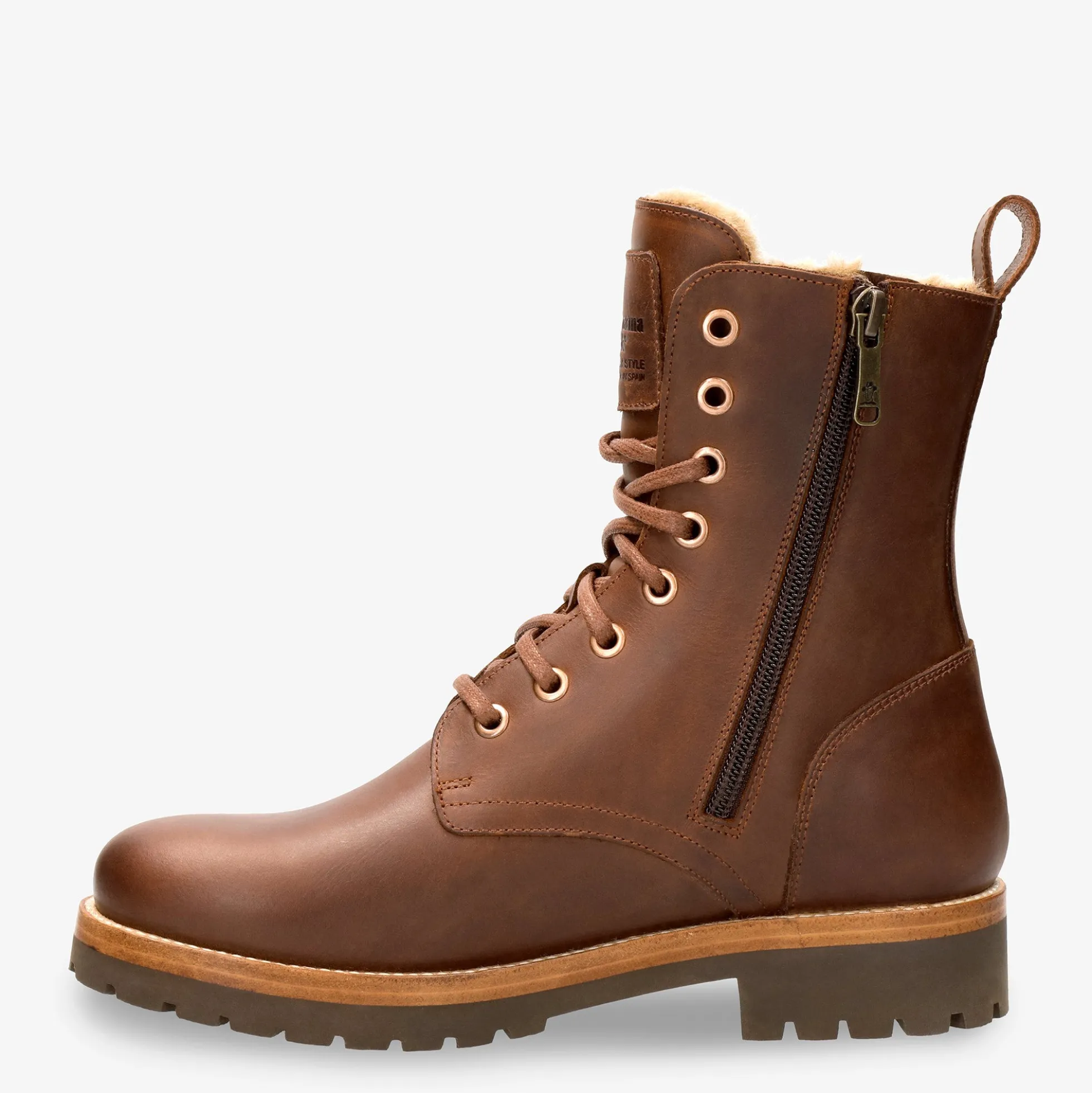 Frisia Botas de piel con forro interior de pelo.