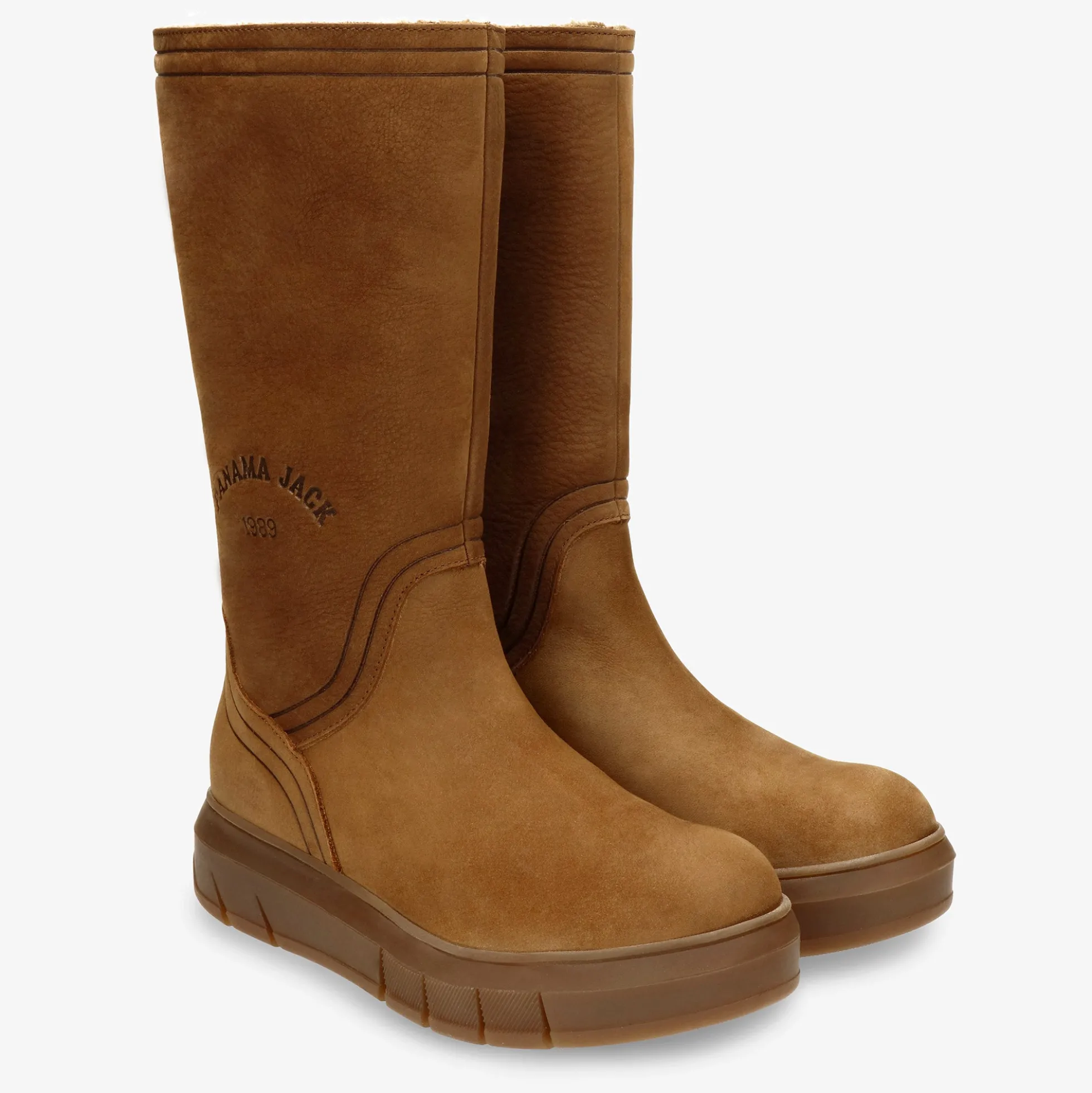 Neck Botas de piel con forro interior de pelo.