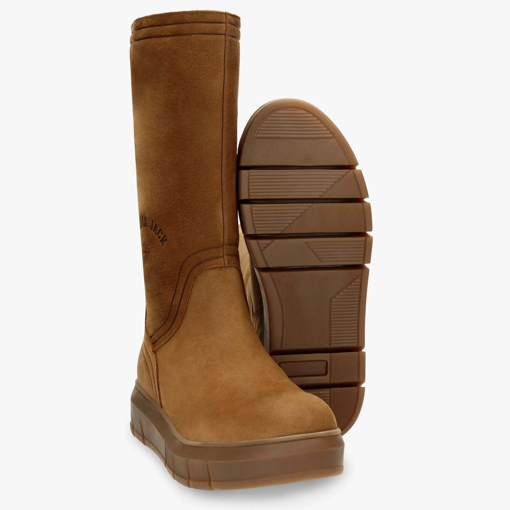 Neck Botas de piel con forro interior de pelo.