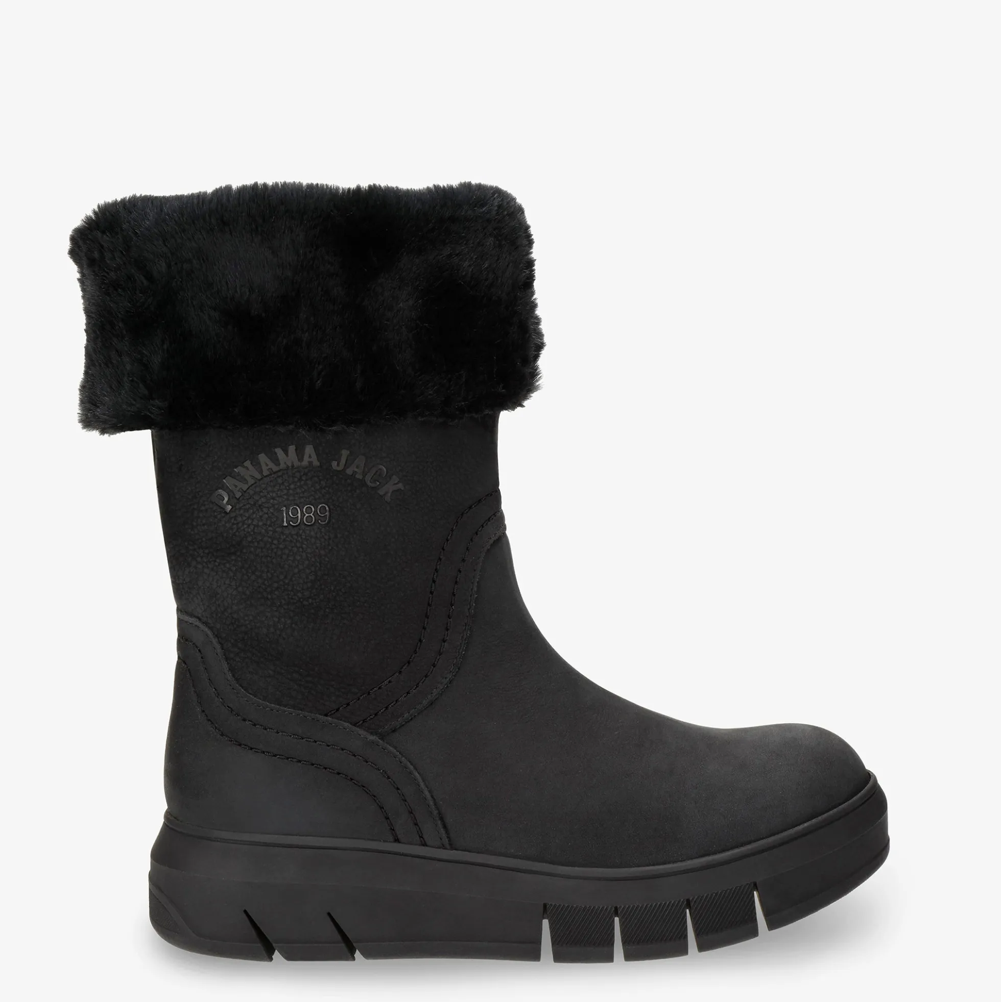 Neck Botas de piel con forro interior de pelo.