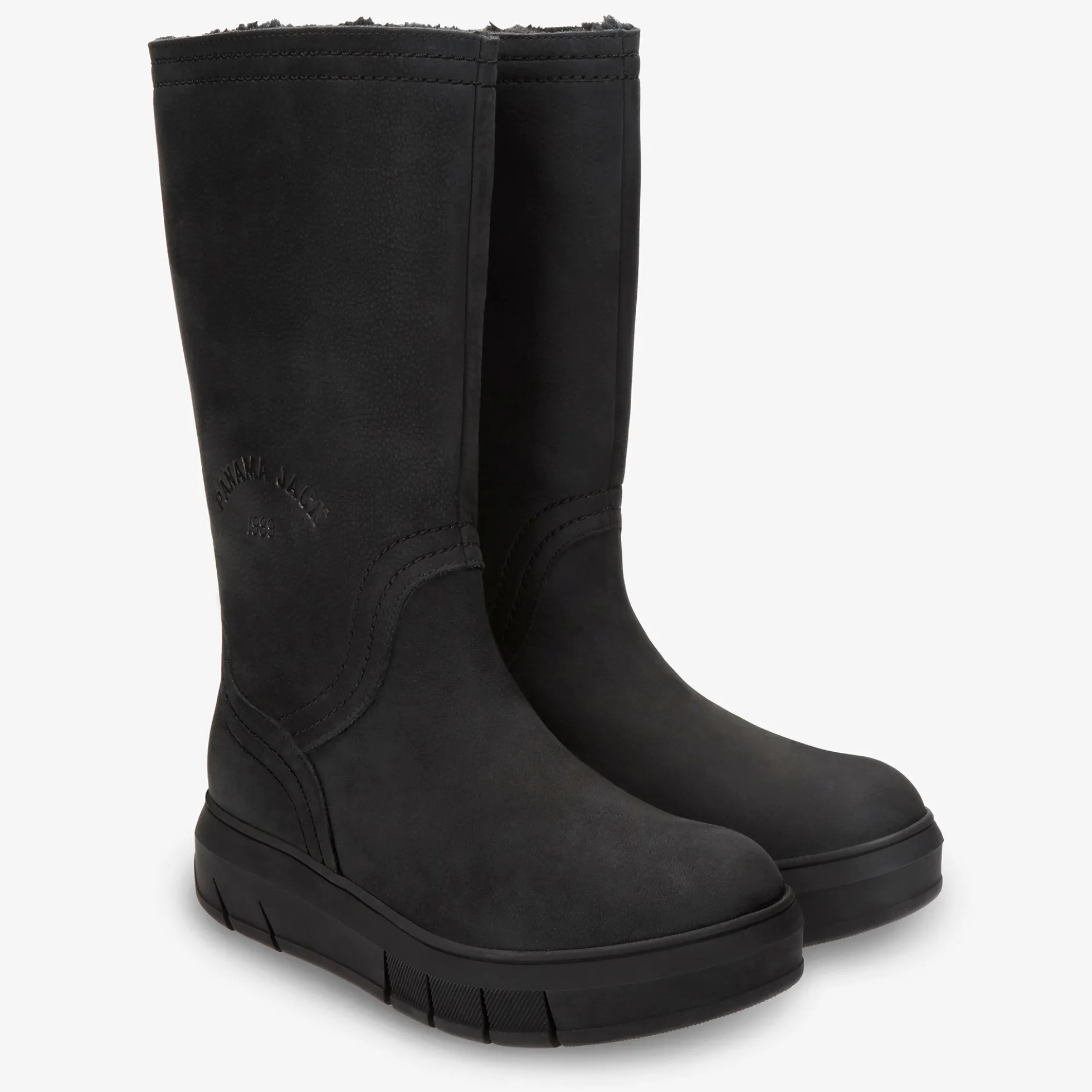 Neck Botas de piel con forro interior de pelo.