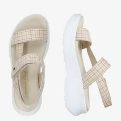 Noor Plaid Sandalias de piel con forro interior de piel.