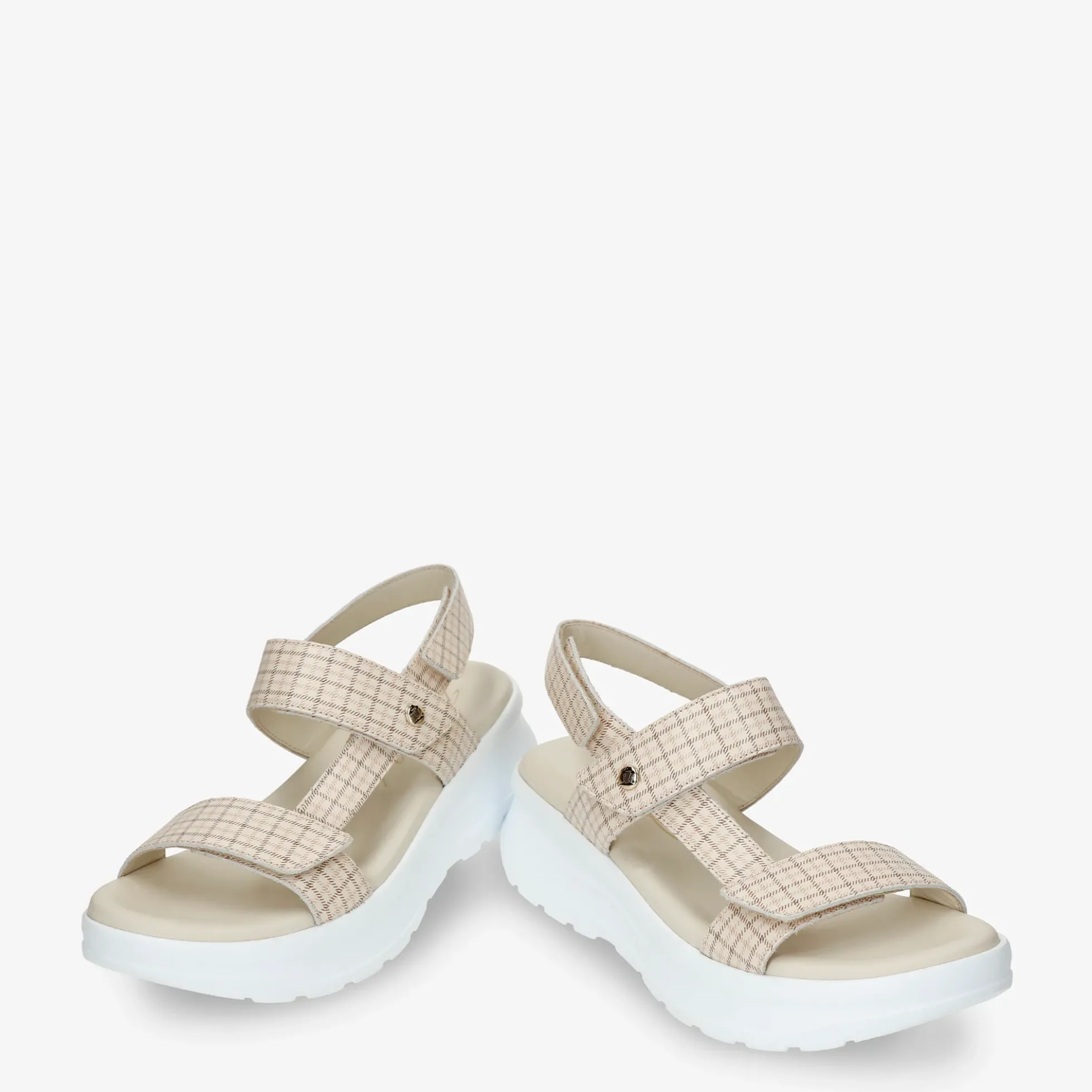 Noor Plaid Sandalias de piel con forro interior de piel.