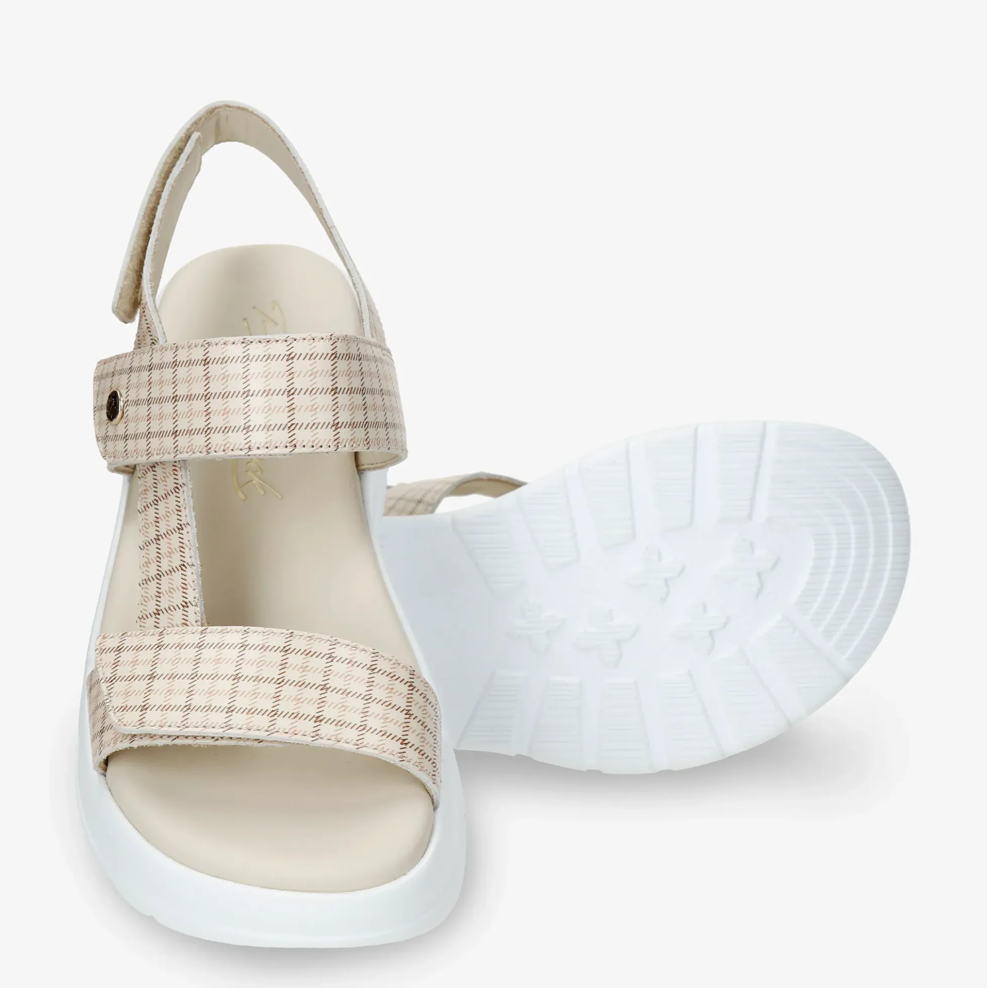 Noor Plaid Sandalias de piel con forro interior de piel.