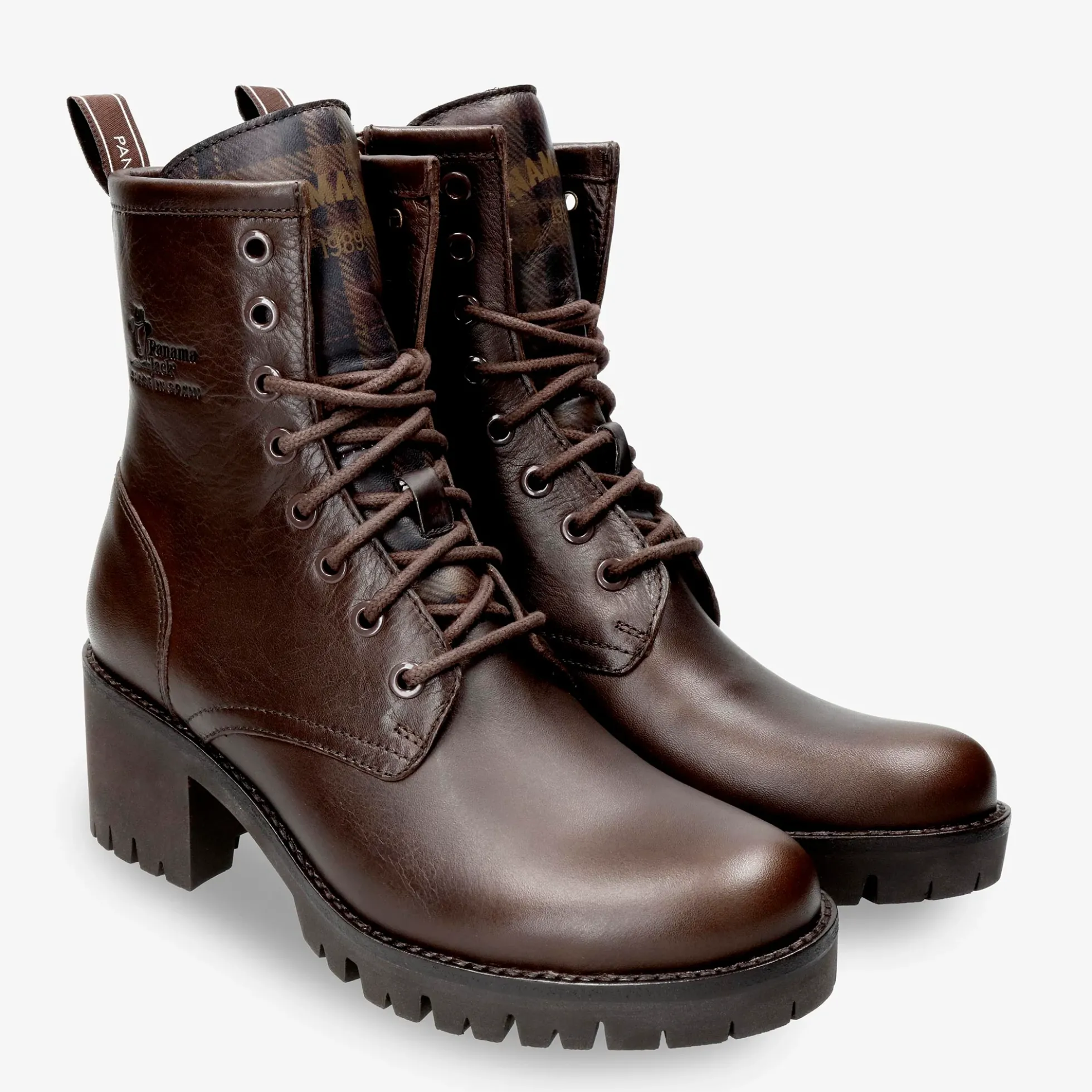 Padma Plaid Botas de piel con forro interior de piel.