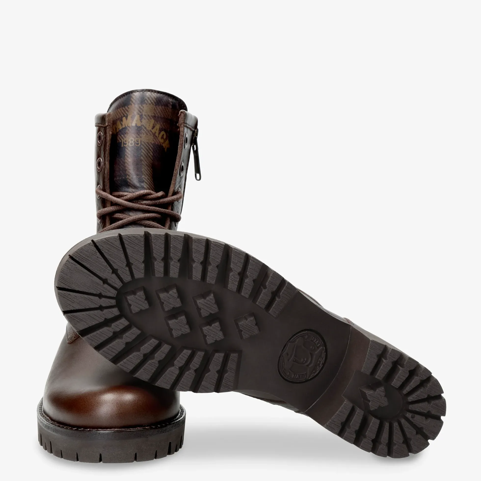 Padma Plaid Botas de piel con forro interior de piel.