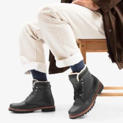 P03 Aviator Botas de piel con forro interior de algodón.