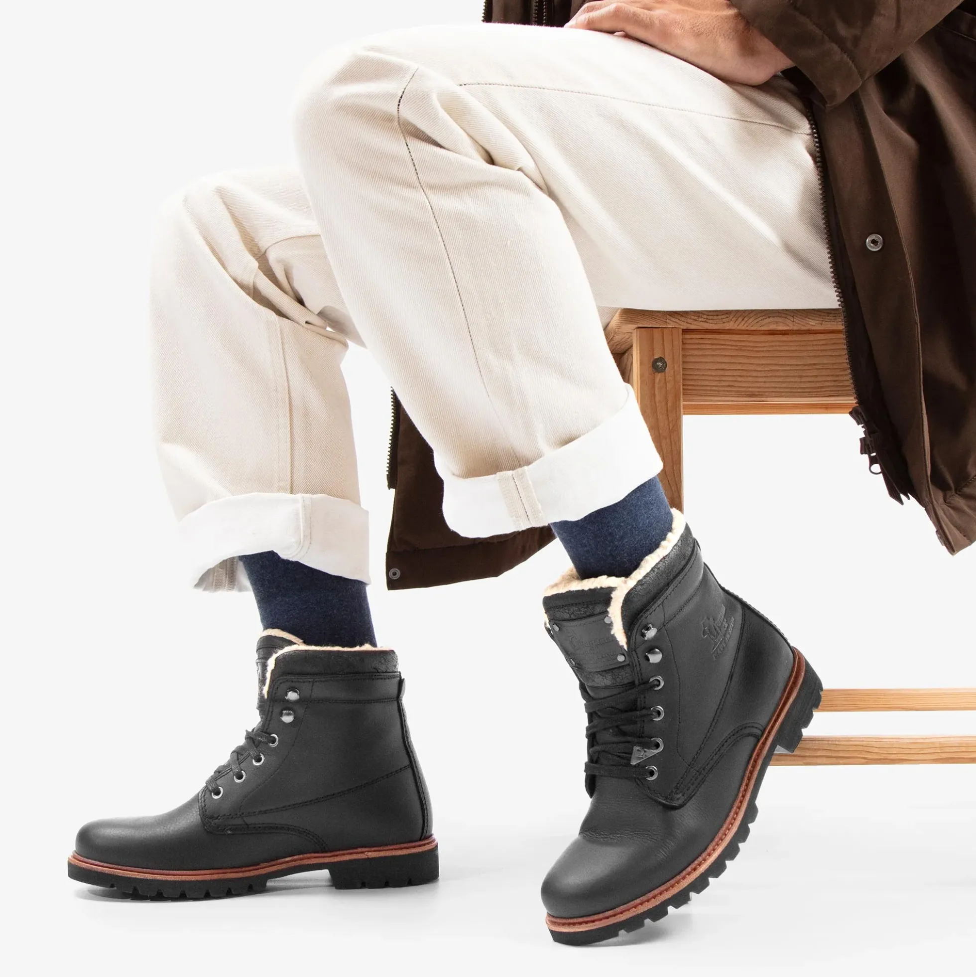 P03 Aviator Botas de piel con forro interior de algodón.