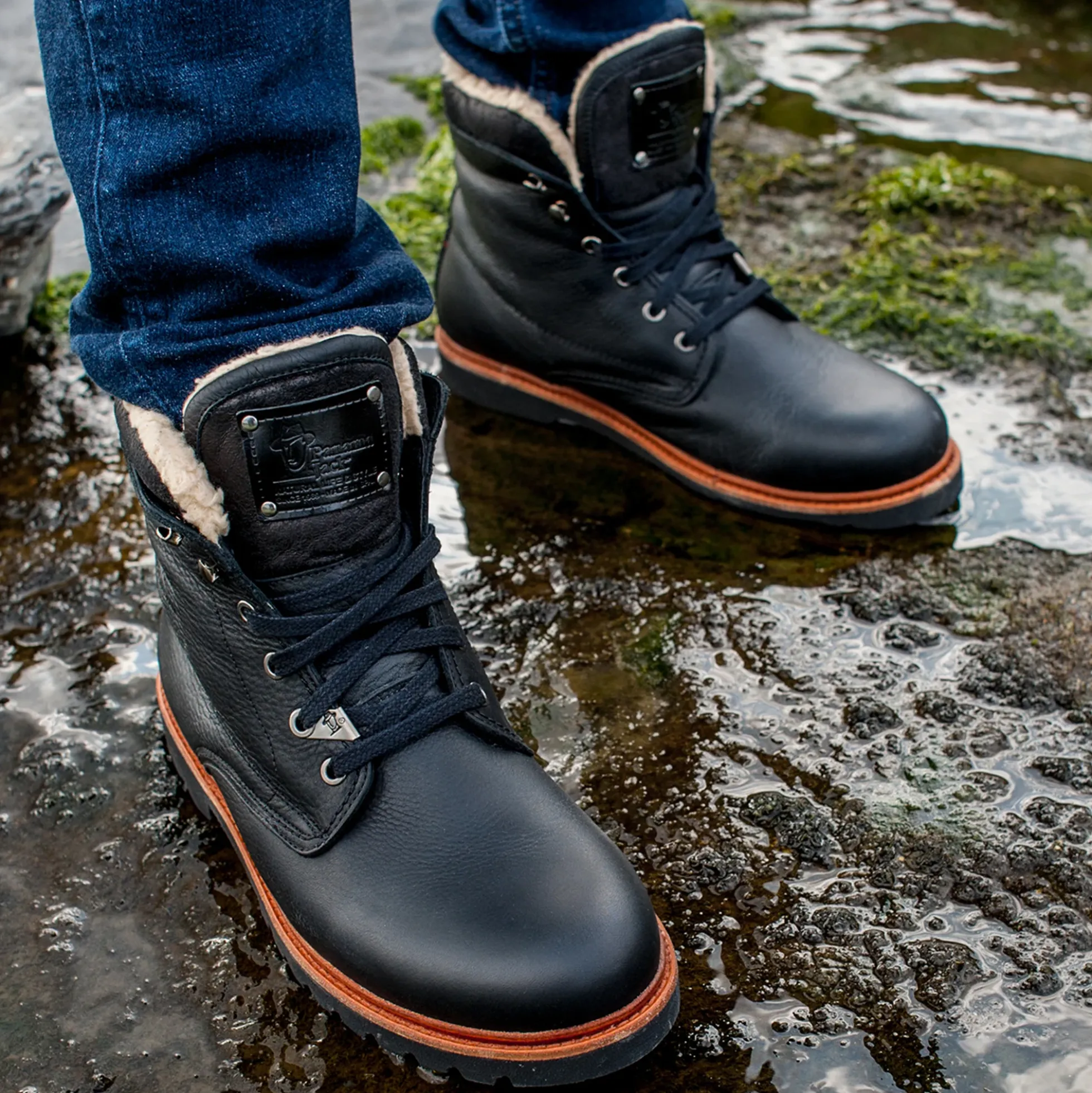 P03 Aviator Botas de piel con forro interior de algodón.