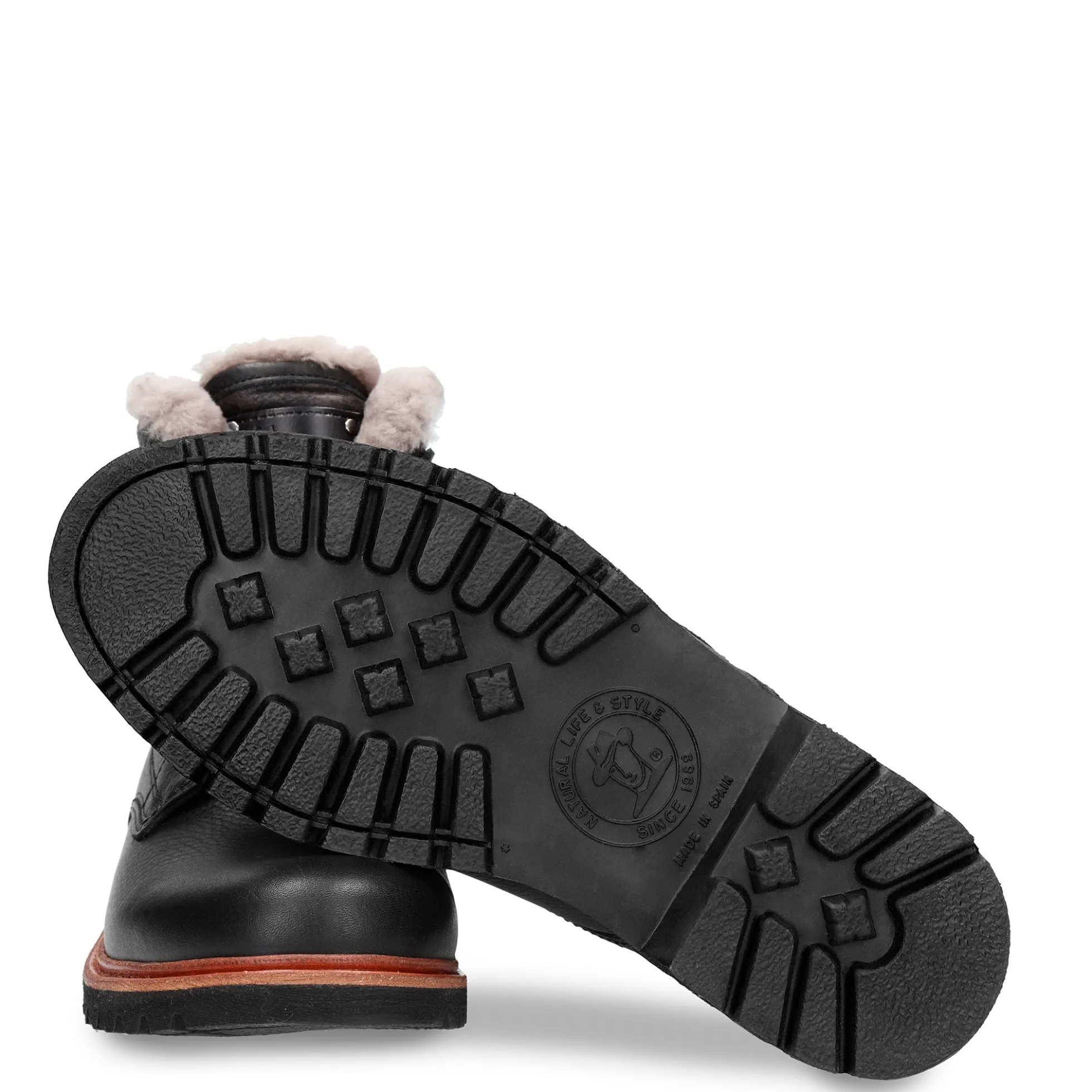 P03 Aviator Igloo Botas de piel con forro interior de pelo natural.