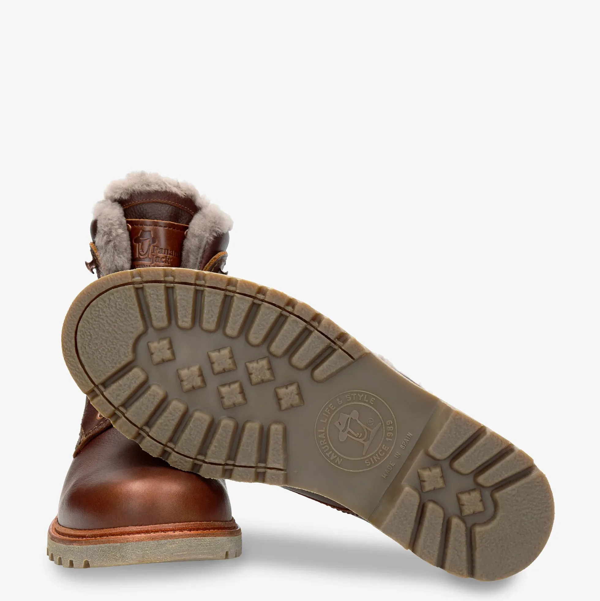 P03 Aviator Igloo Botas de piel con forro interior de pelo natural.