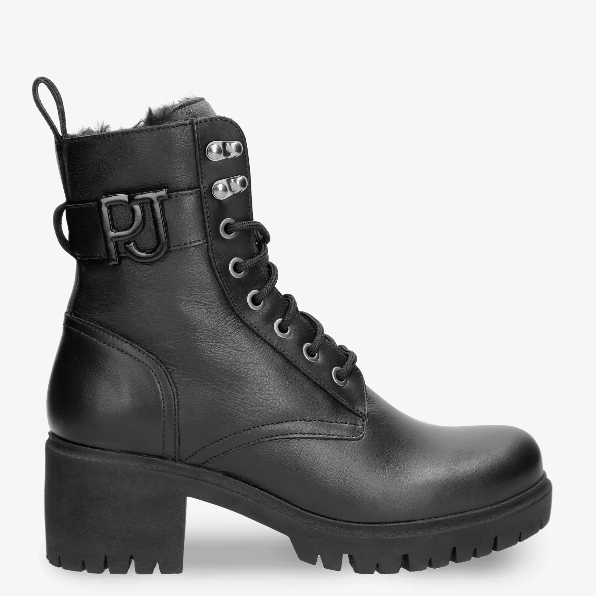 Paz Botas de piel con forro interior de pelo.